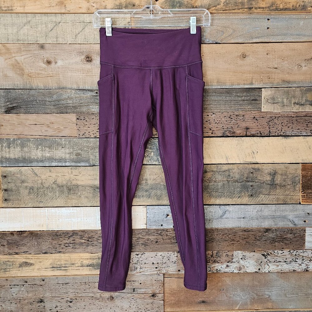 CRZ YOGA Thermal Fleece Lined Leggings Women Inseam 25 XXS Deep Purple